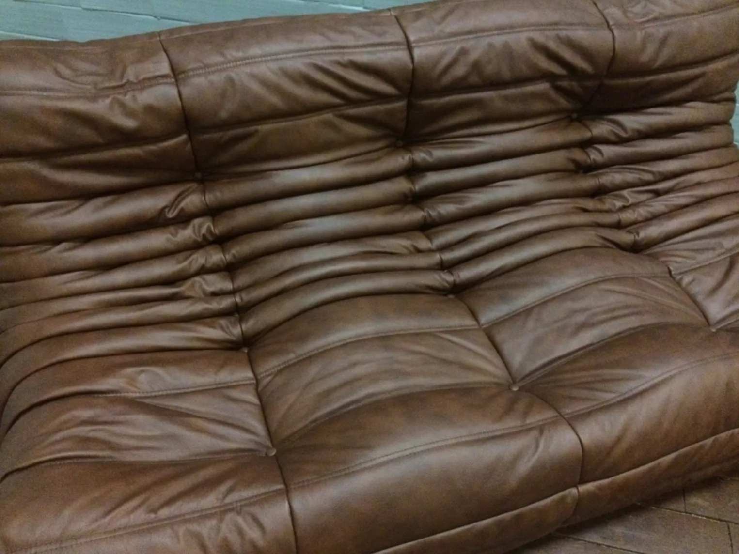 Togo Sofa 3-Sitzer Leder Braun