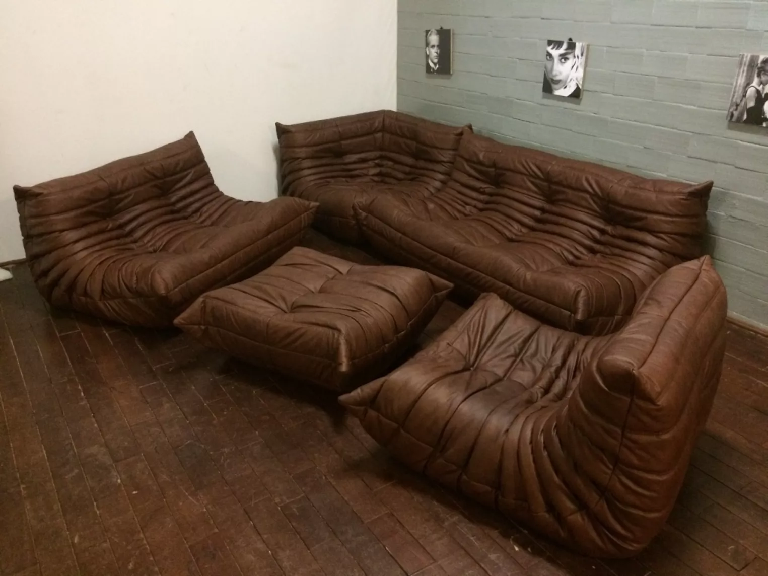 Togo Sofa 3-Sitzer Leder Braun