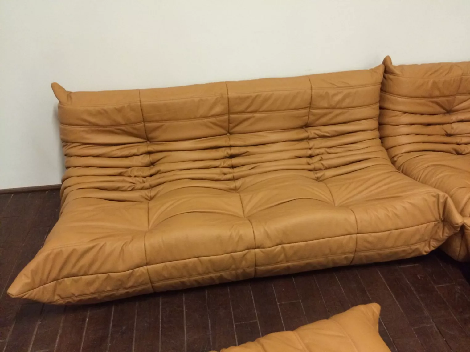 Togo Sofa 3-Sitzer Leder Beige
