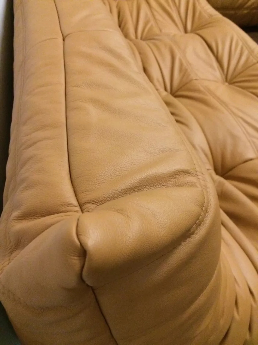 Togo Sofa 3-Sitzer Leder Beige