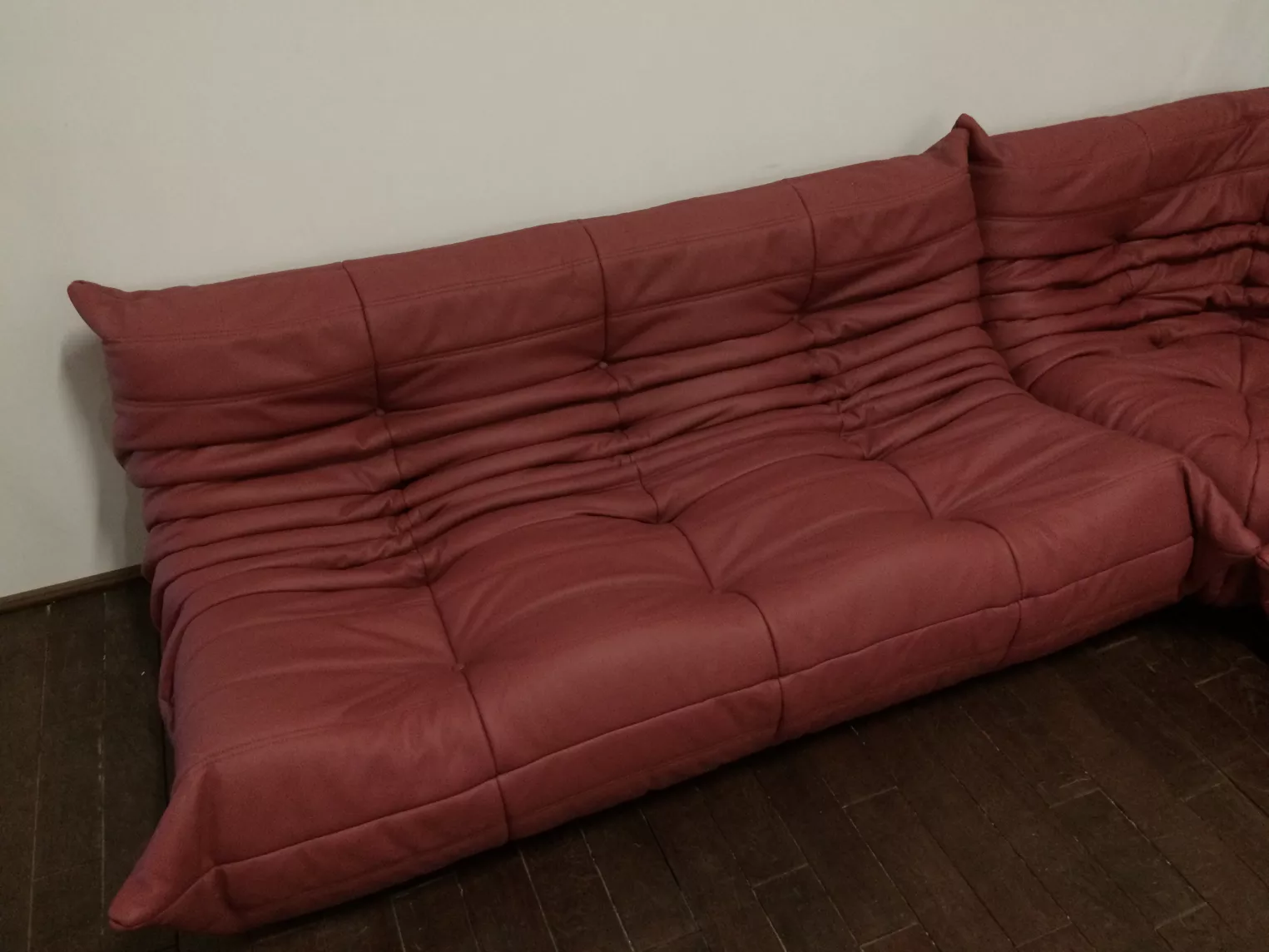 Togo Sofa 3-Sitzer Leder Rot