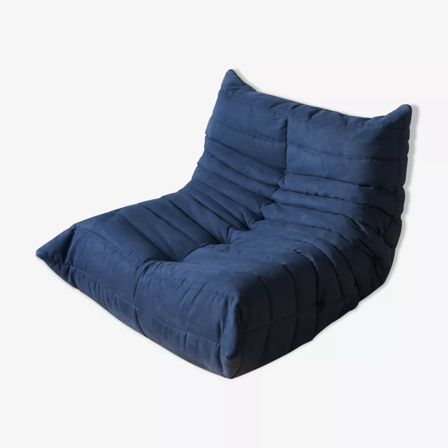 Togo Armchair Textile Navy Blue