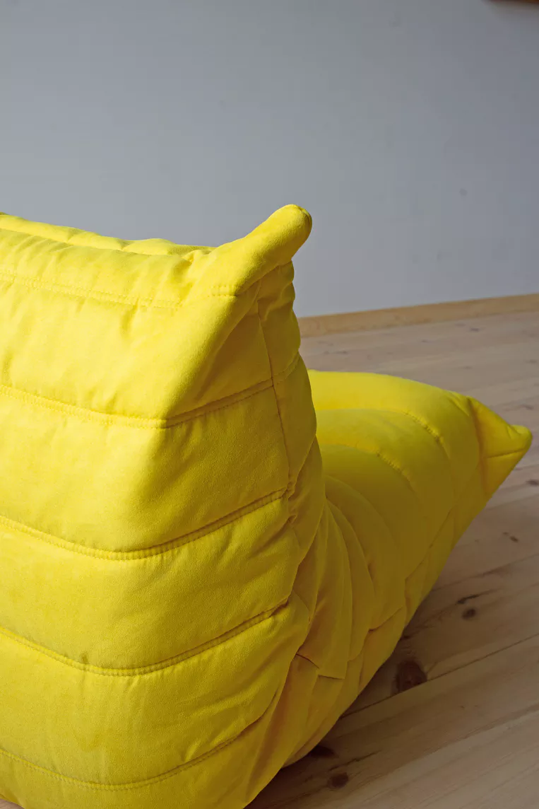 Togo armchair textile lemon yellow