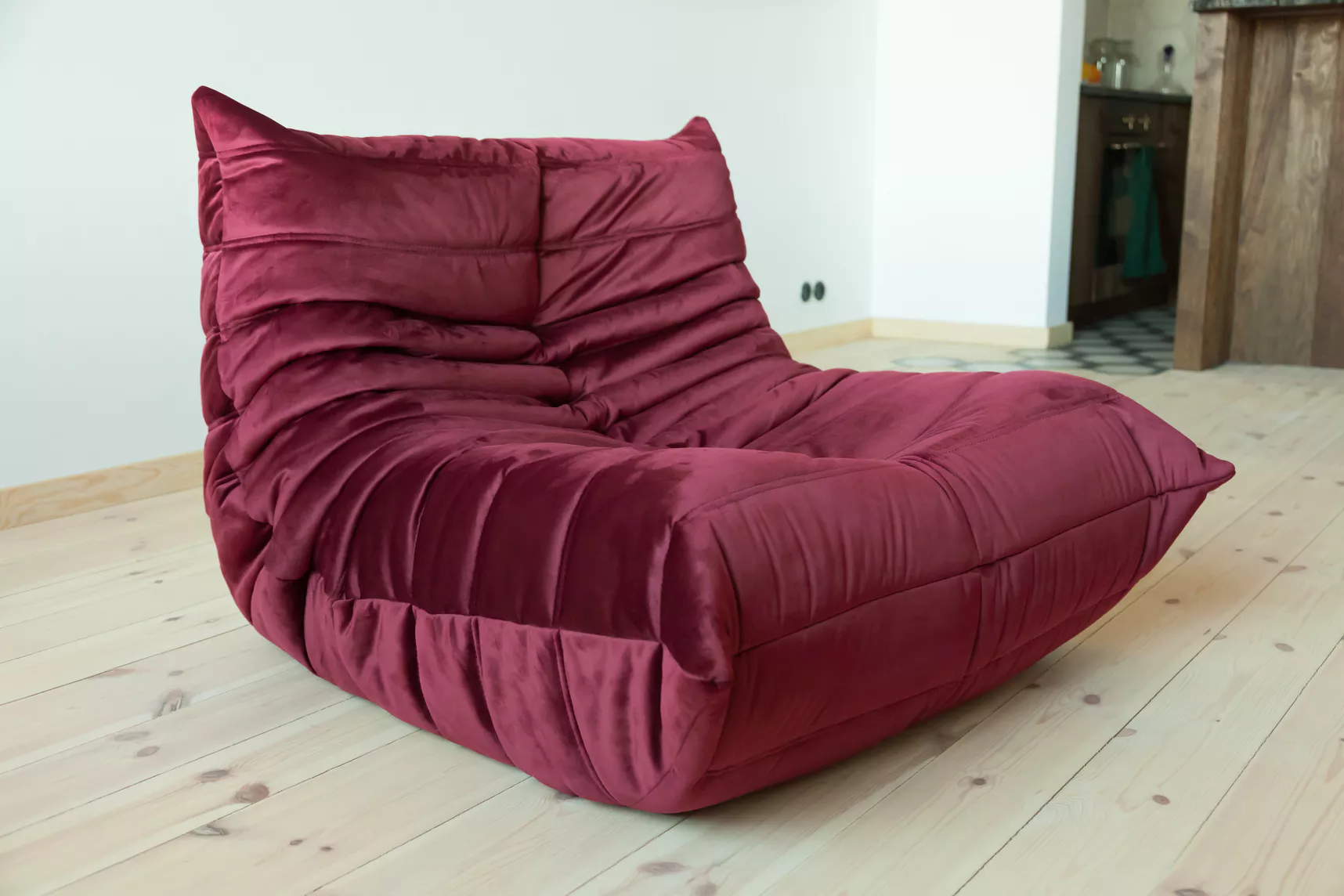 Togo armchair velvet burgundy