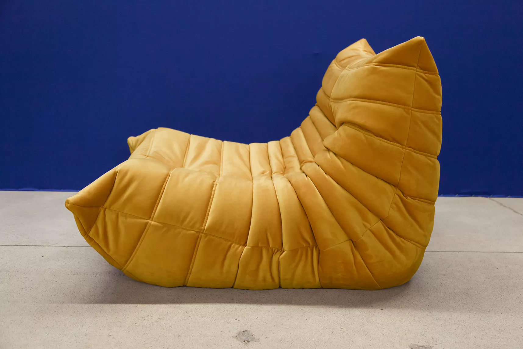 Togo armchair velvet mustard yellow