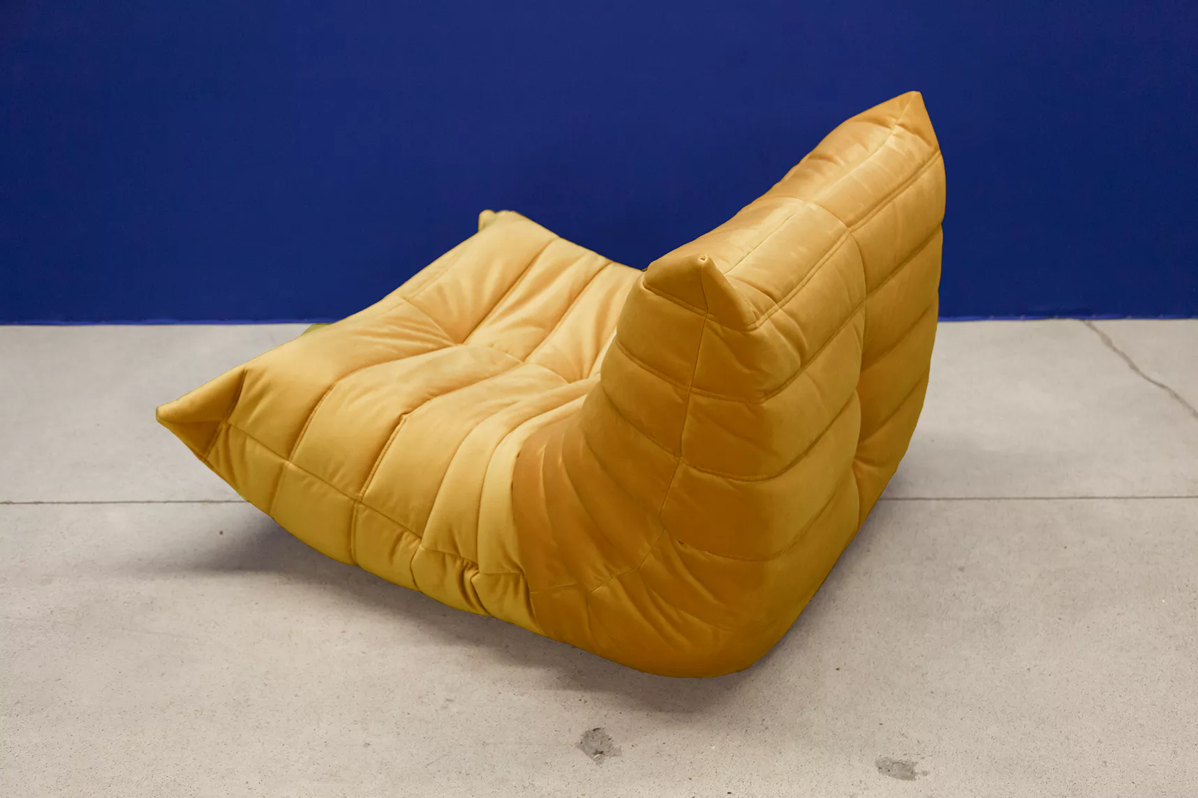 Togo armchair velvet mustard yellow