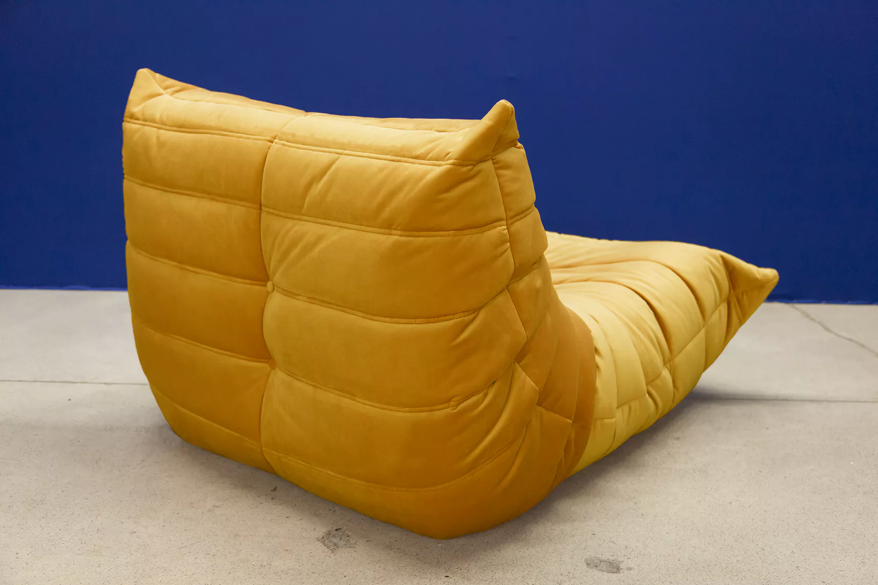 Togo armchair velvet mustard yellow