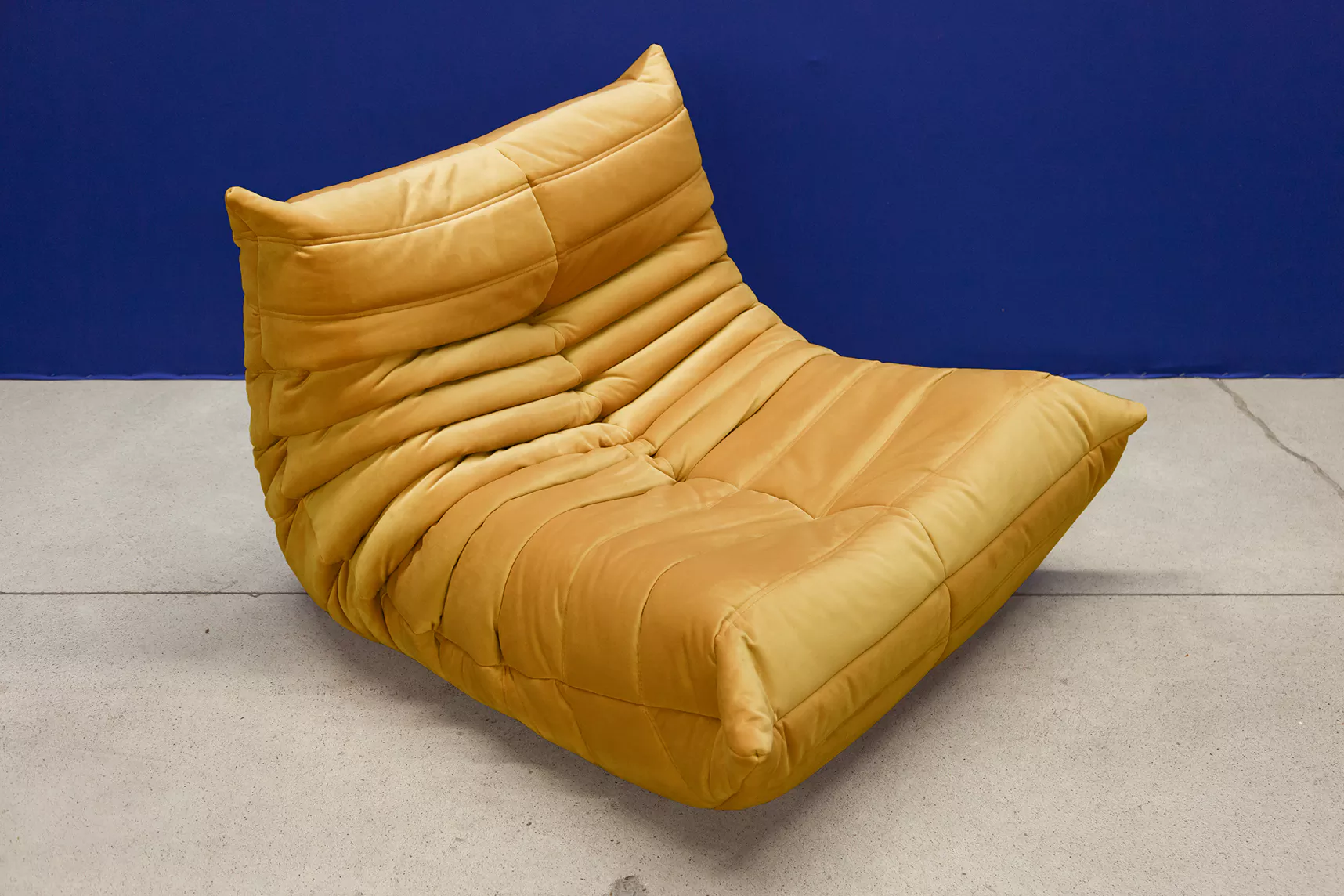 Togo armchair velvet mustard yellow