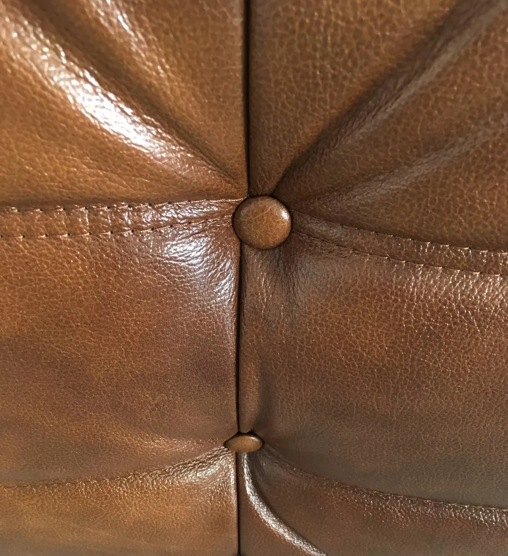 Togo armchair Smooth leather High gloss leather Antique brown