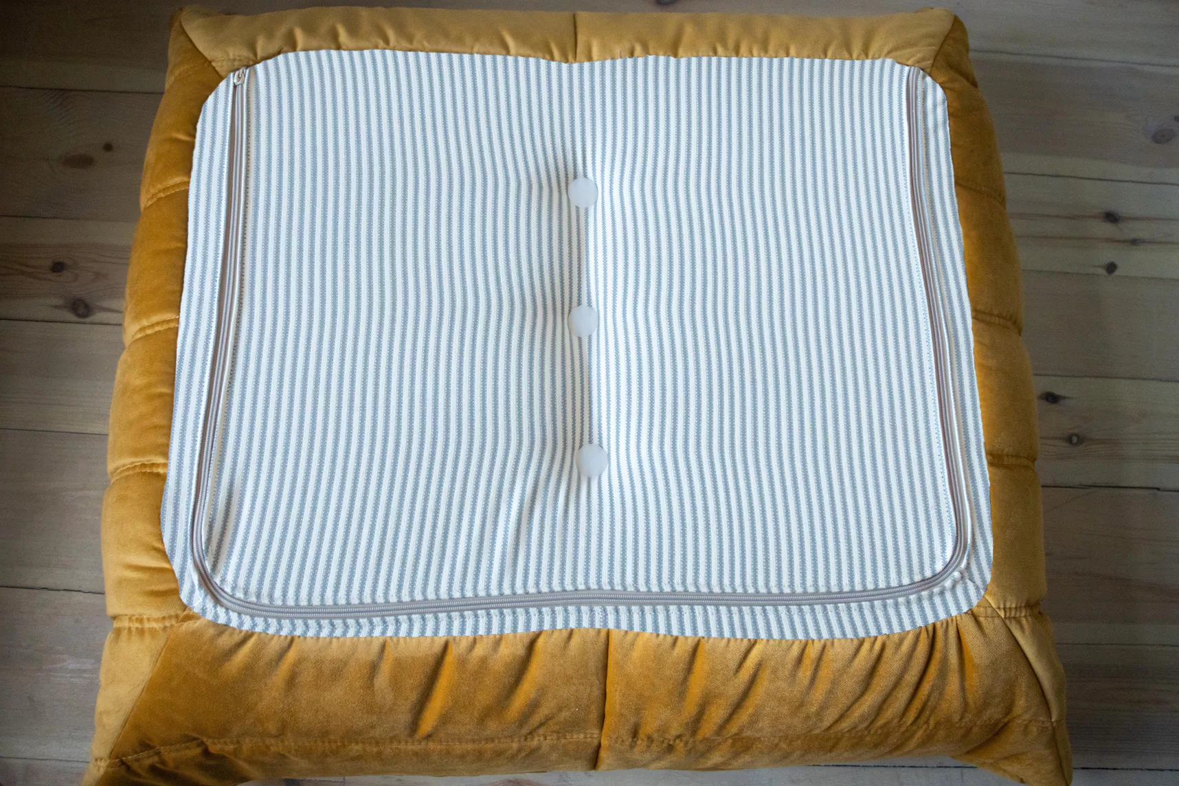 Togo Ottoman Velvet Gold Yellow