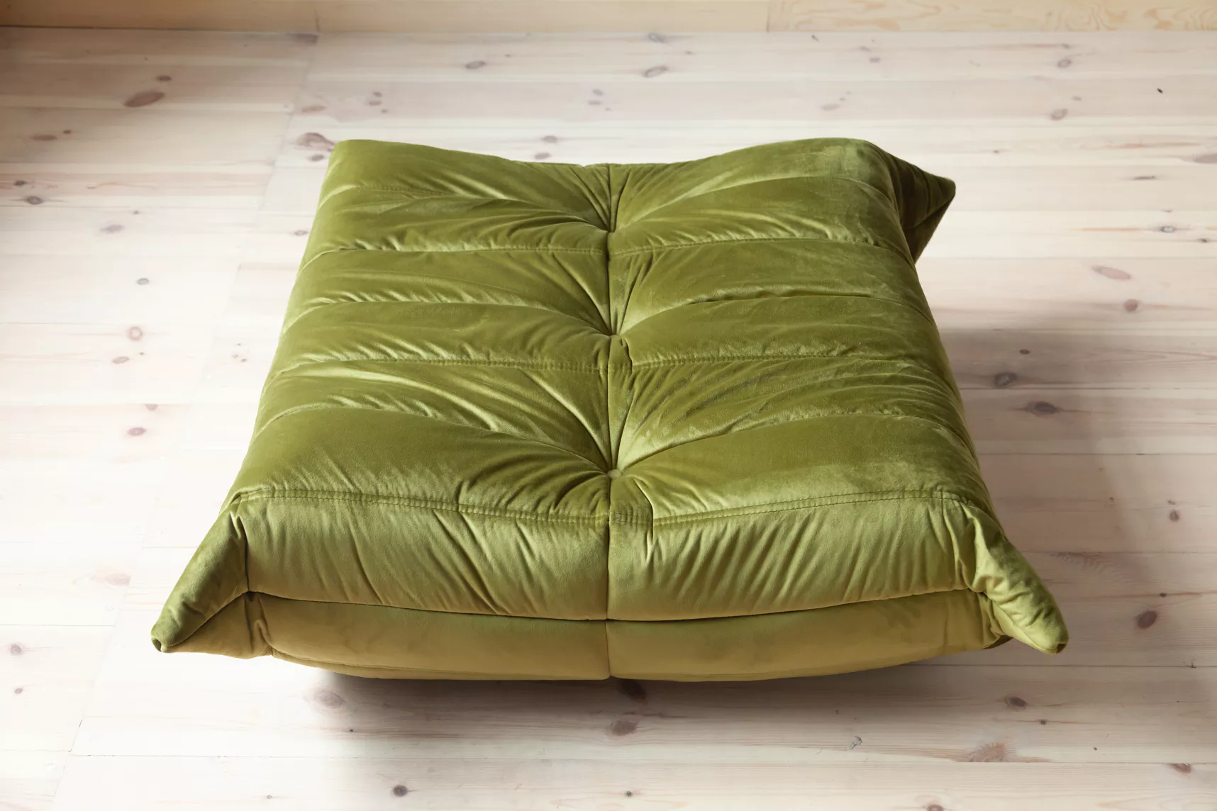 Togo Ottoman Velvet Olive Green
