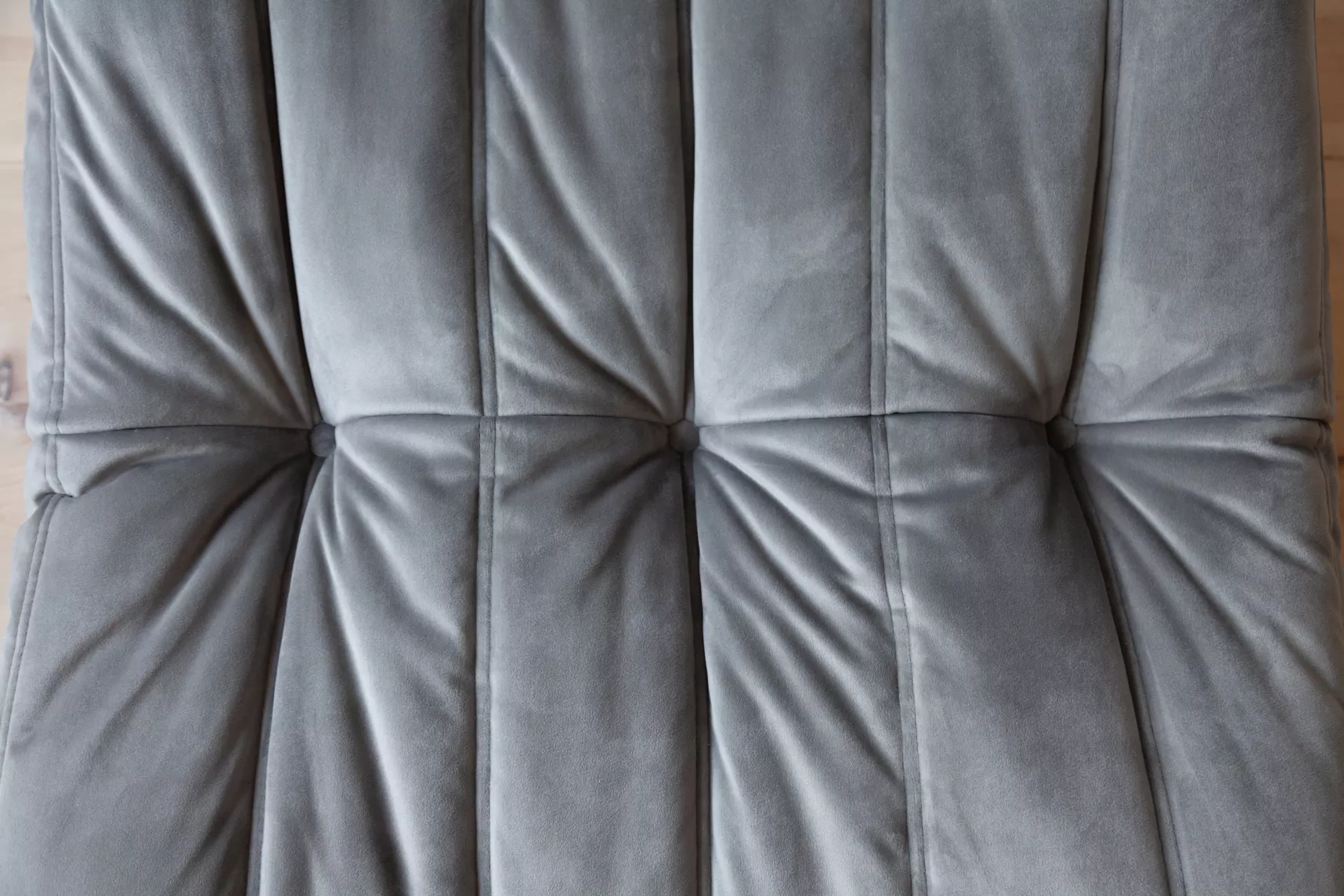 Togo Ottoman Velvet Silver Grey