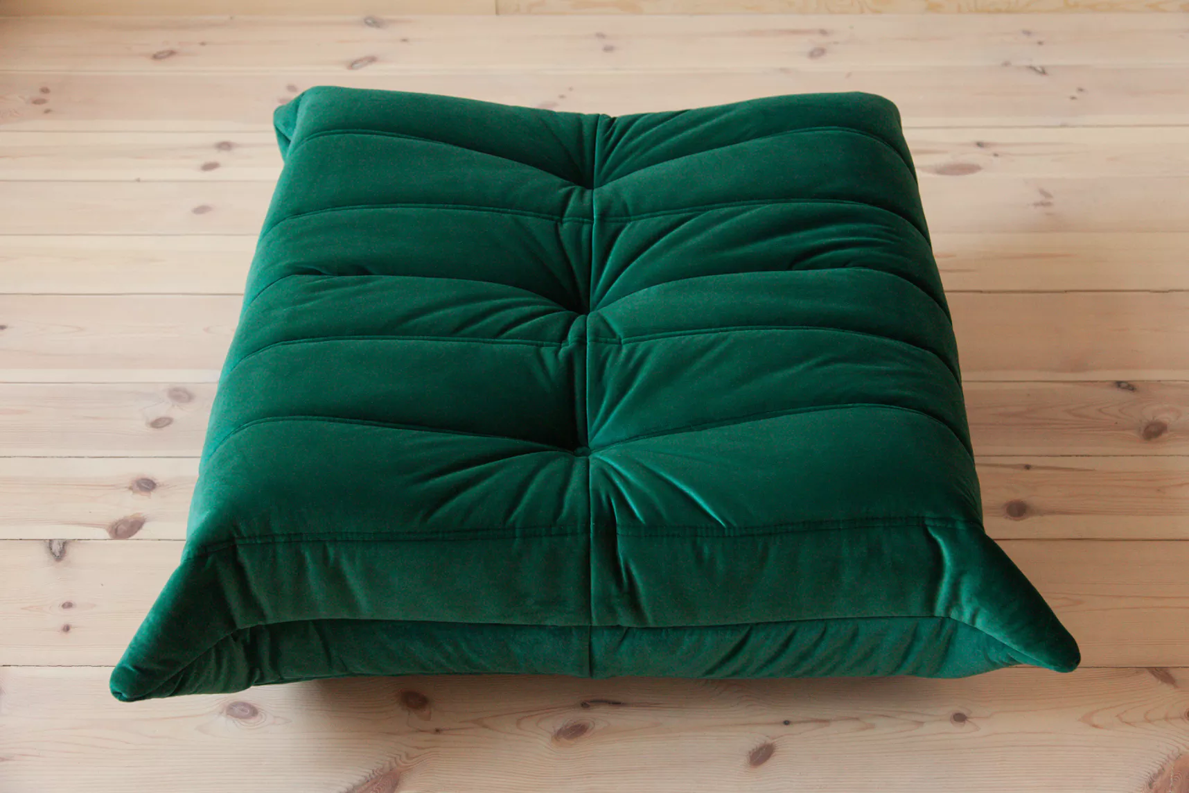 Togo Ottoman Emerald Green Velvet