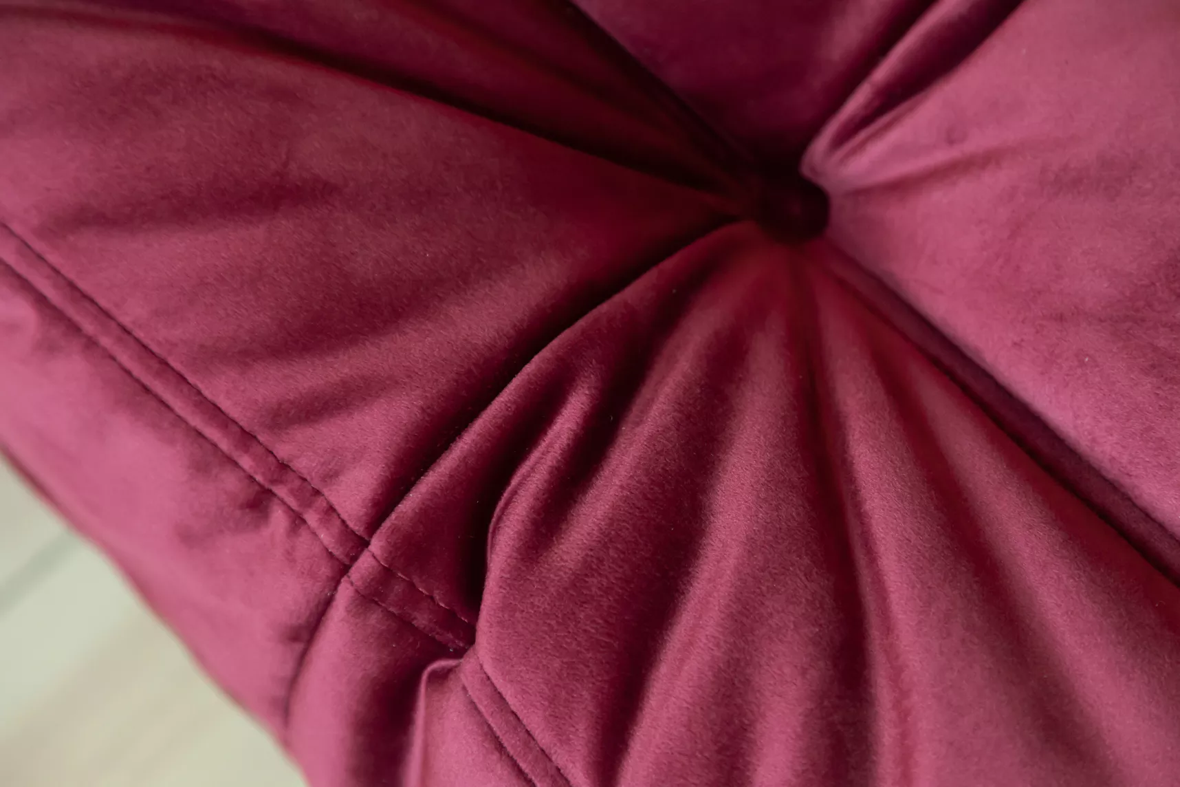 Togo Ottoman Velvet Burgundy