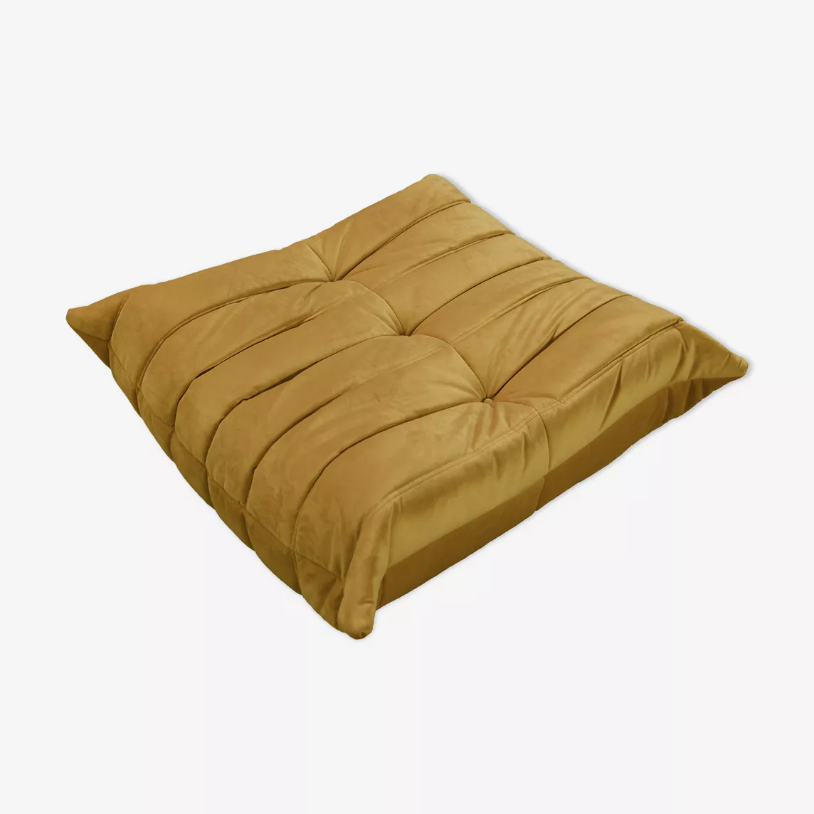 Togo Ottoman Mustard Yellow Velvet