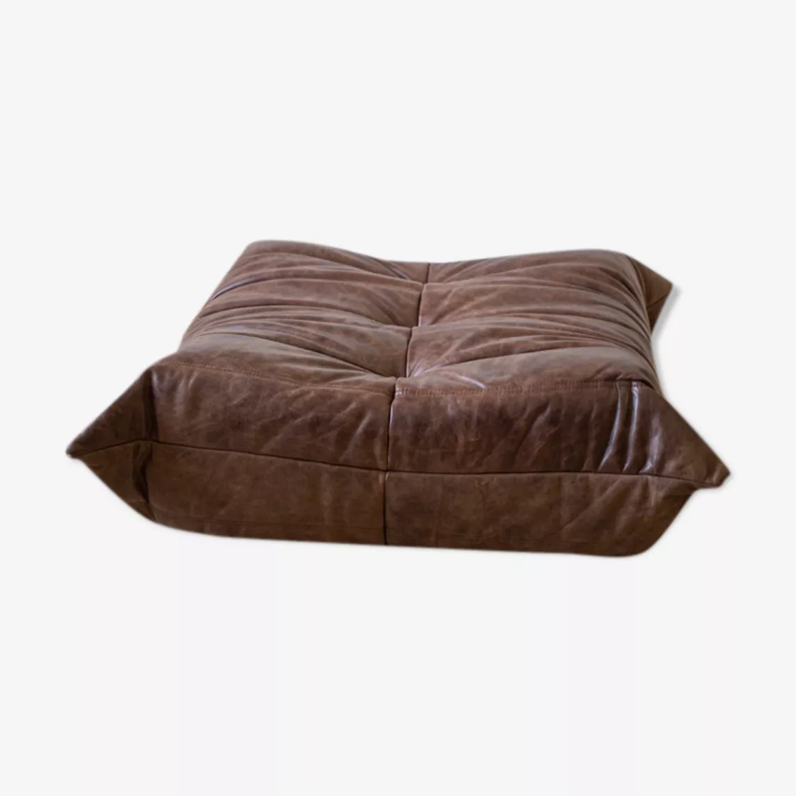 Togo Ottoman Leder Braun