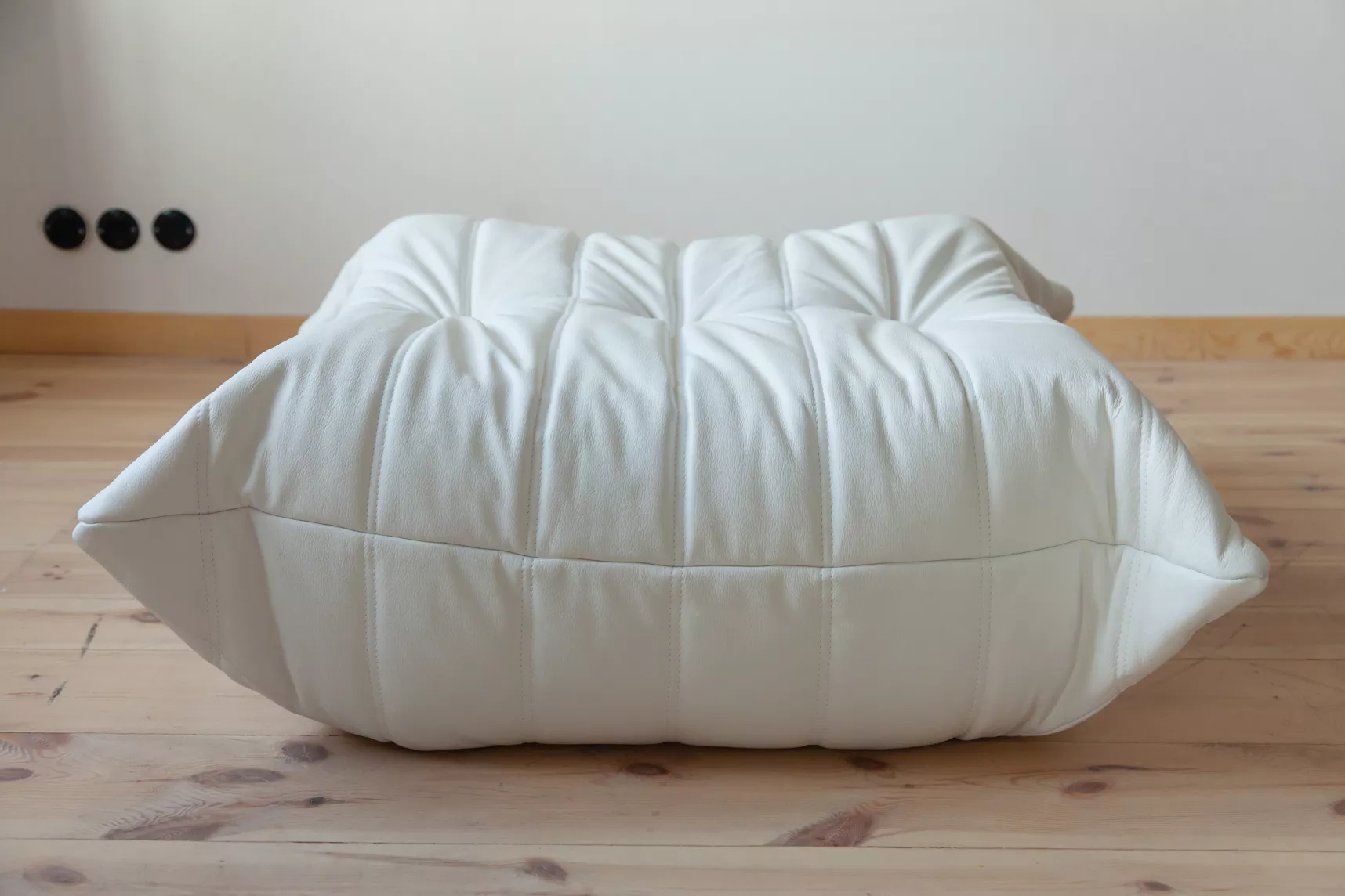 Togo Ottoman Madras Leather White