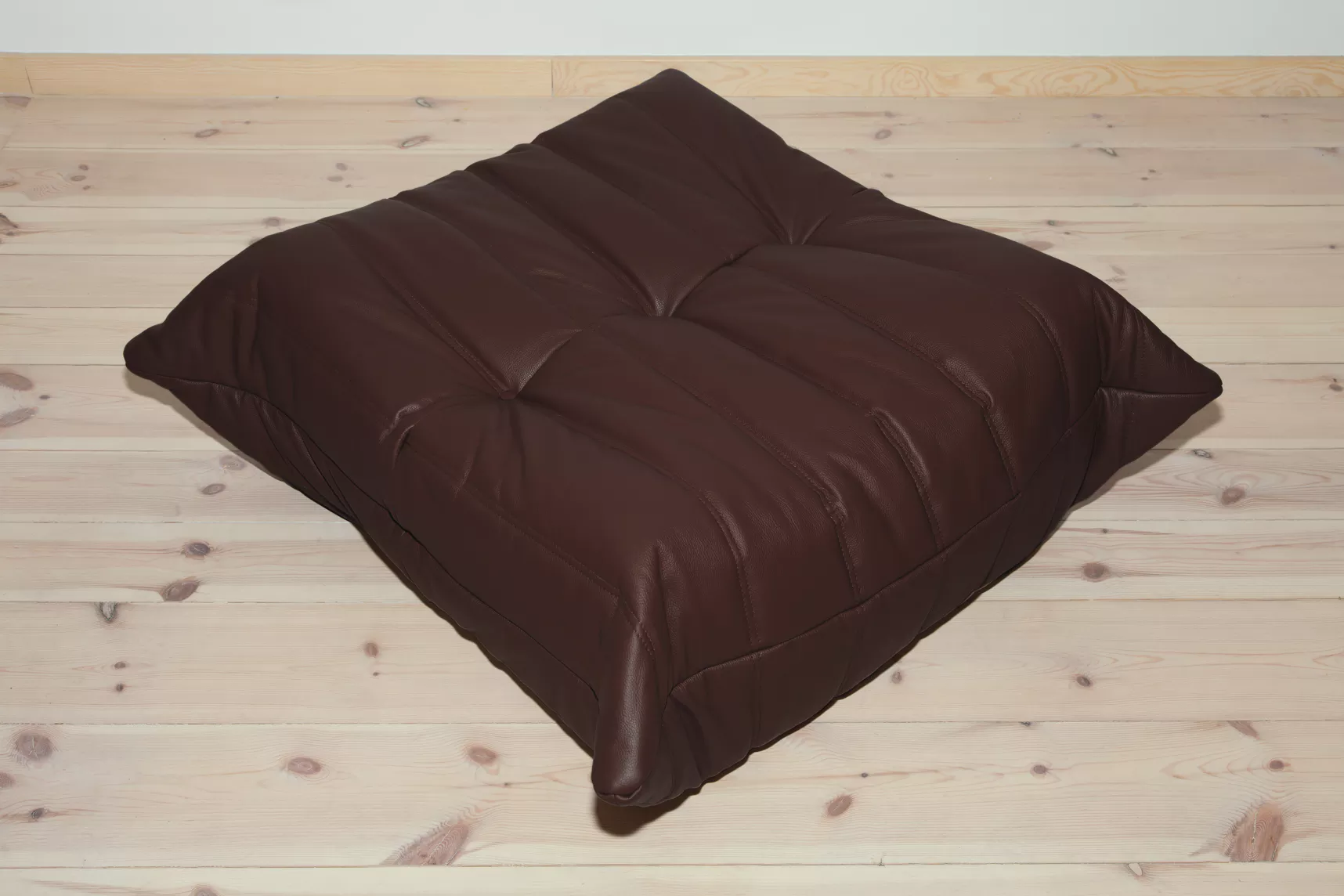 Togo Ottoman Madras Leather Brown