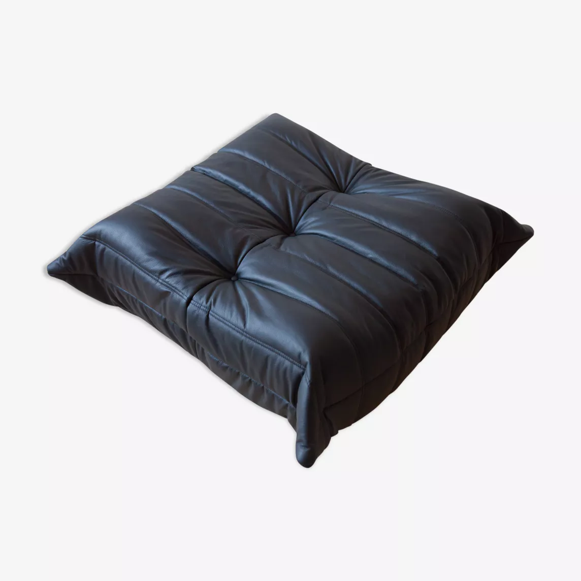 Togo Ottoman Madras-Leather Black
