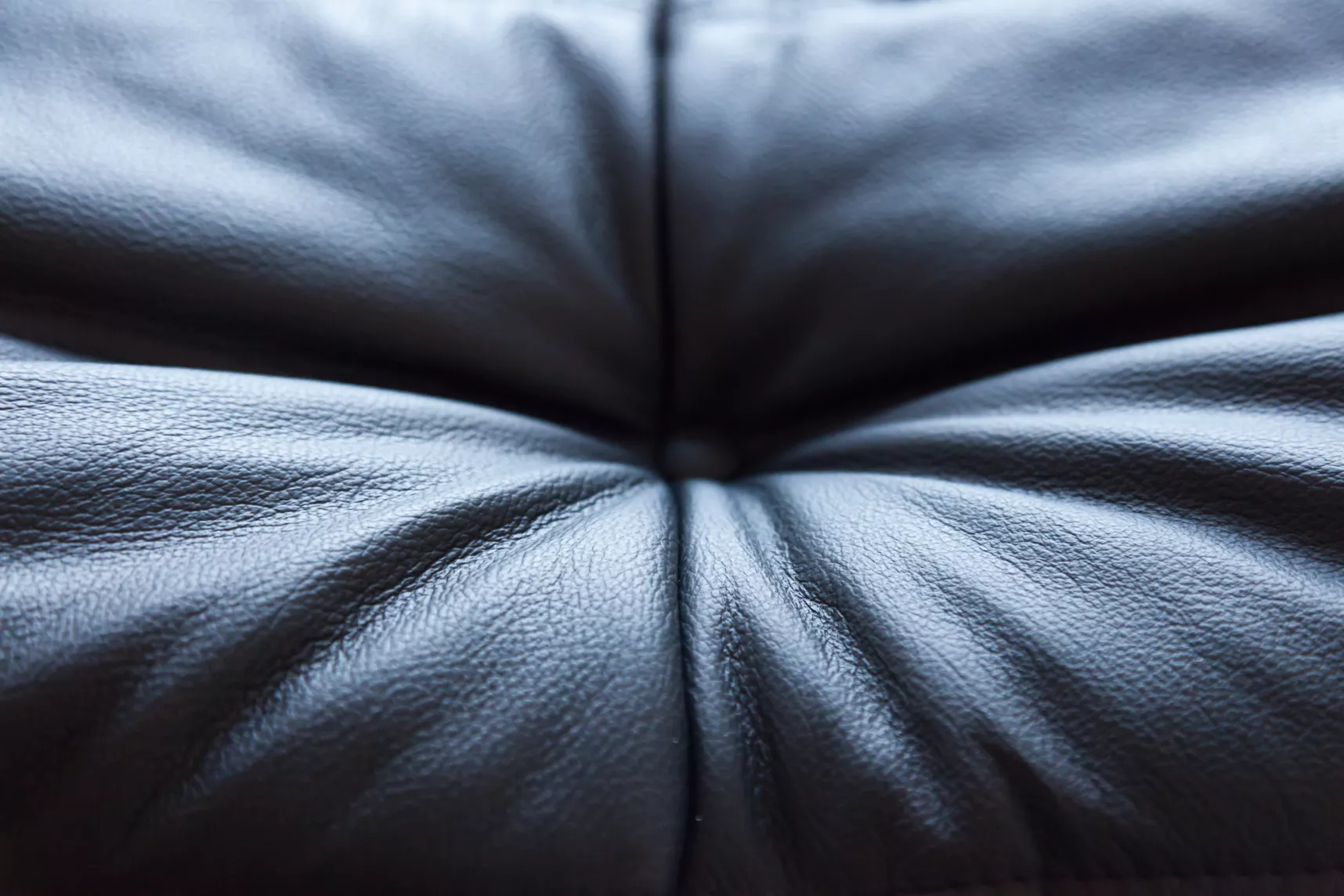 Togo Ottoman Madras-Leather Black