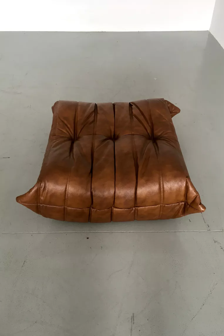Togo Ottoman Leder Braun
