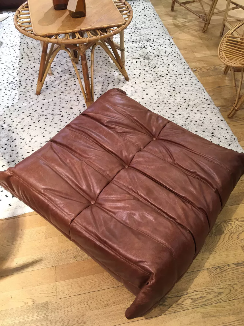 Togo Ottoman Leder Braun