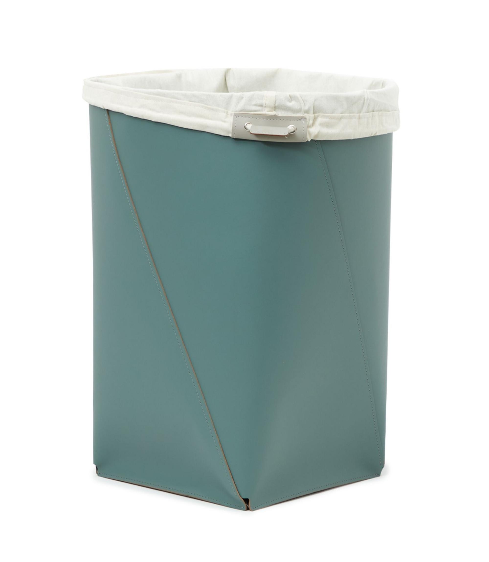 Premium Wäschekorb aus 100% Recyceltem Leder Eukalyptus