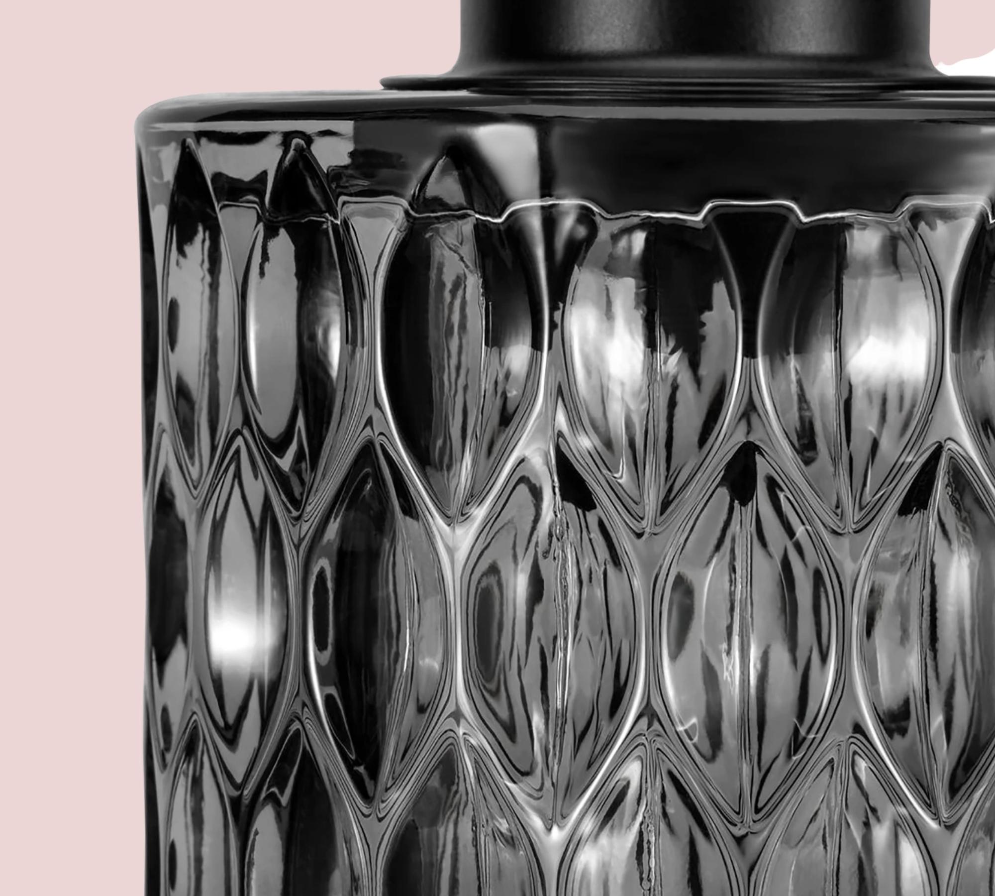 1-flammige Pendelleuchte Rauchglas Schwarz