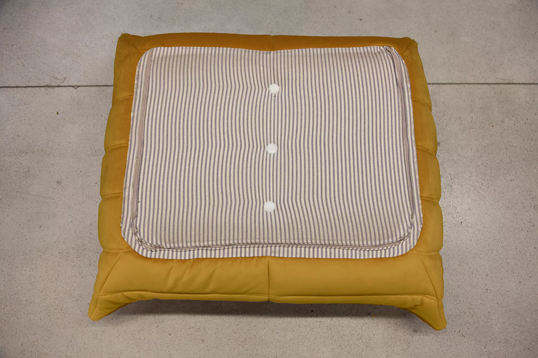 Togo armchair and ottoman set 2-pc. Velvet mustard yellow