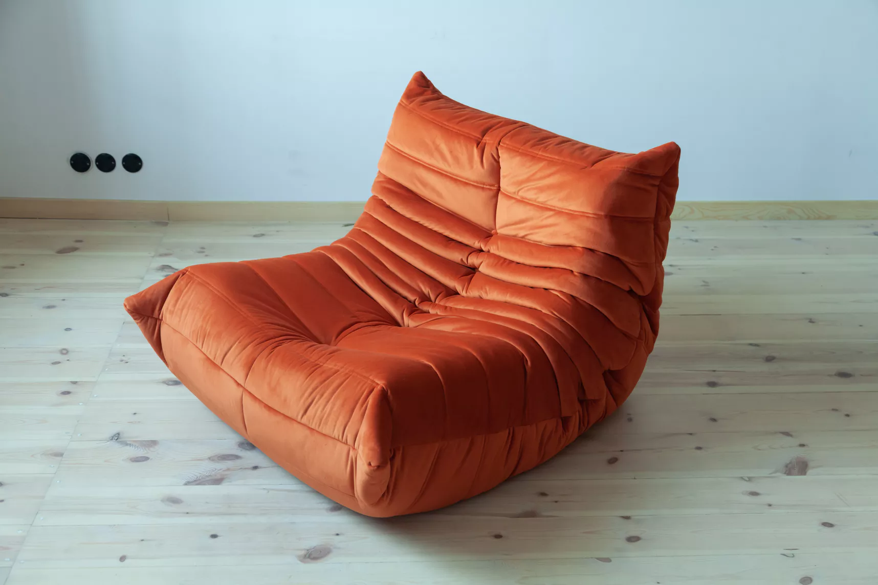 Togo Sessel und Ottoman Set Samt Orange