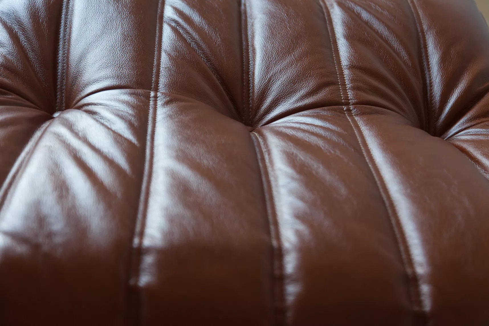 Togo Armchair and Ottoman Set Leather Brown