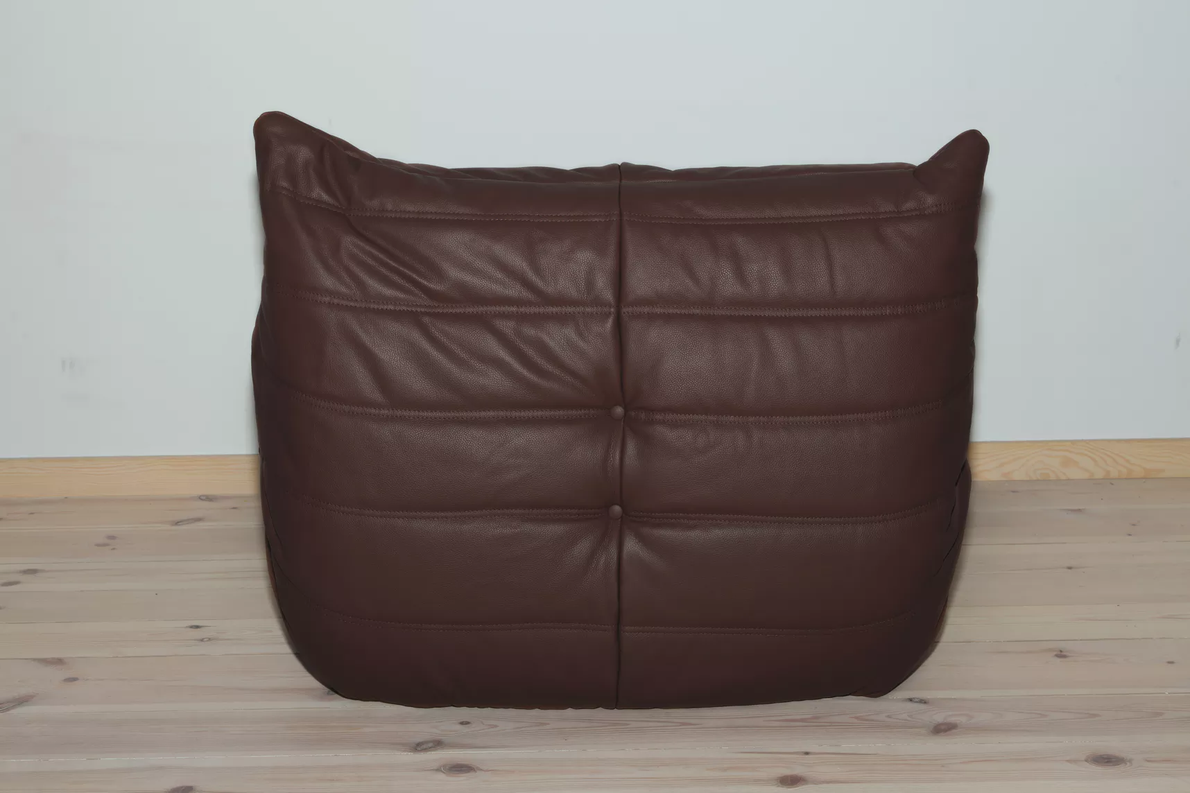 Togo armchair and ottoman set Madras leather brown