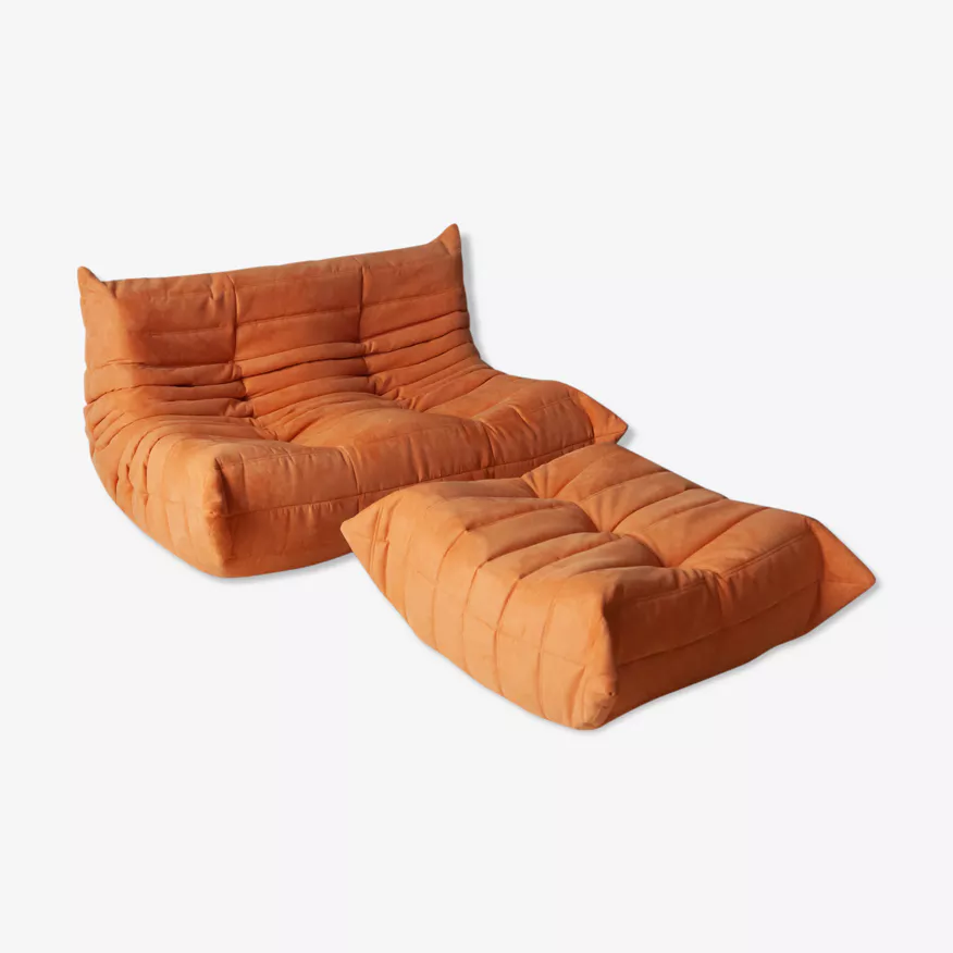 Togo Lounge Set Textile 2-pc. Orange