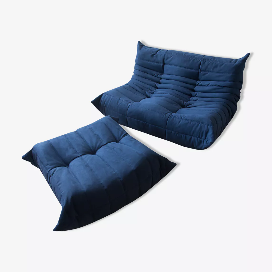 Togo Lounge Set 2 pezzi Tessuto Blu marino