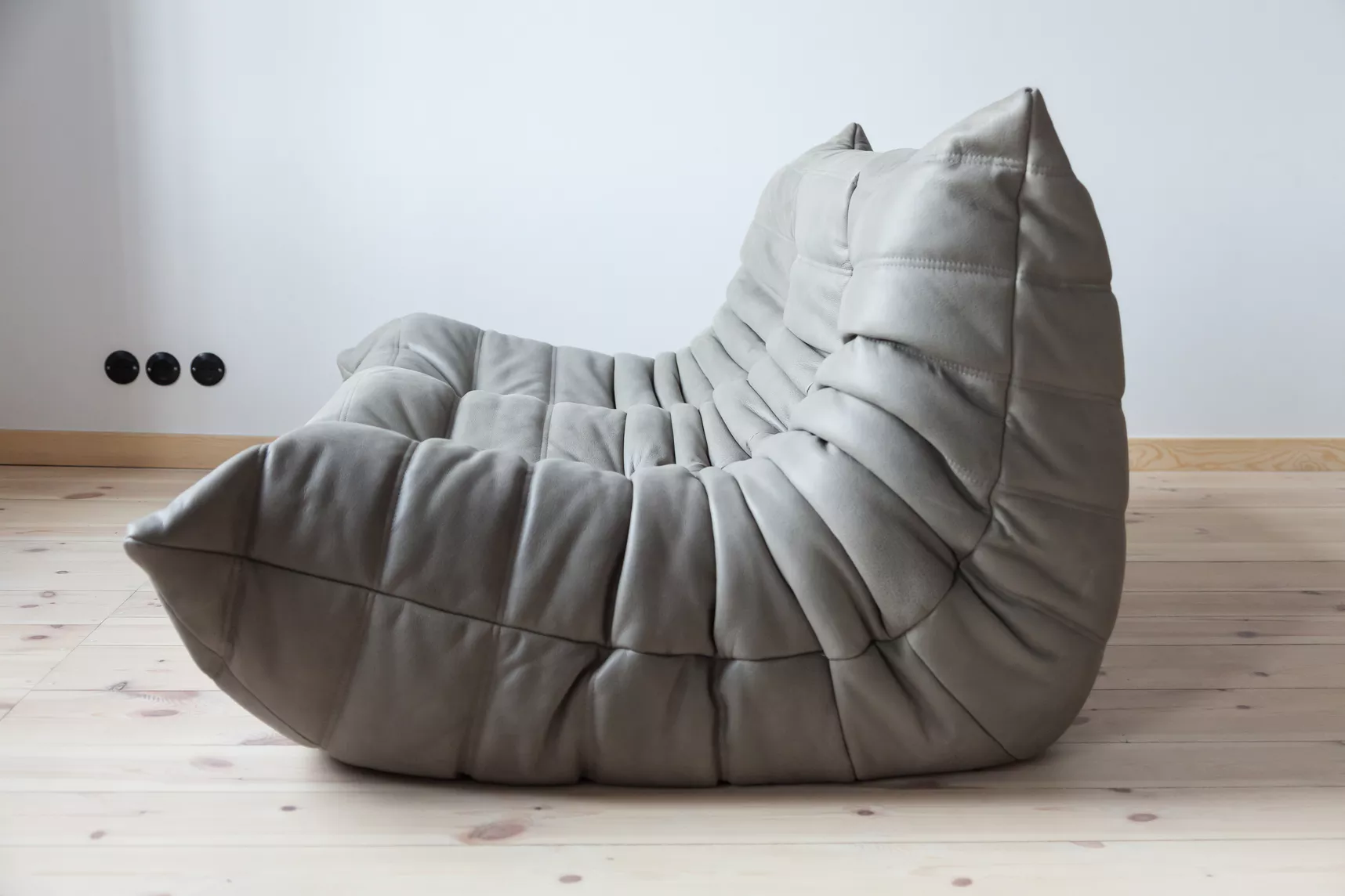 Togo Lounge Set 2-pc. Madras Leather Ash Grey