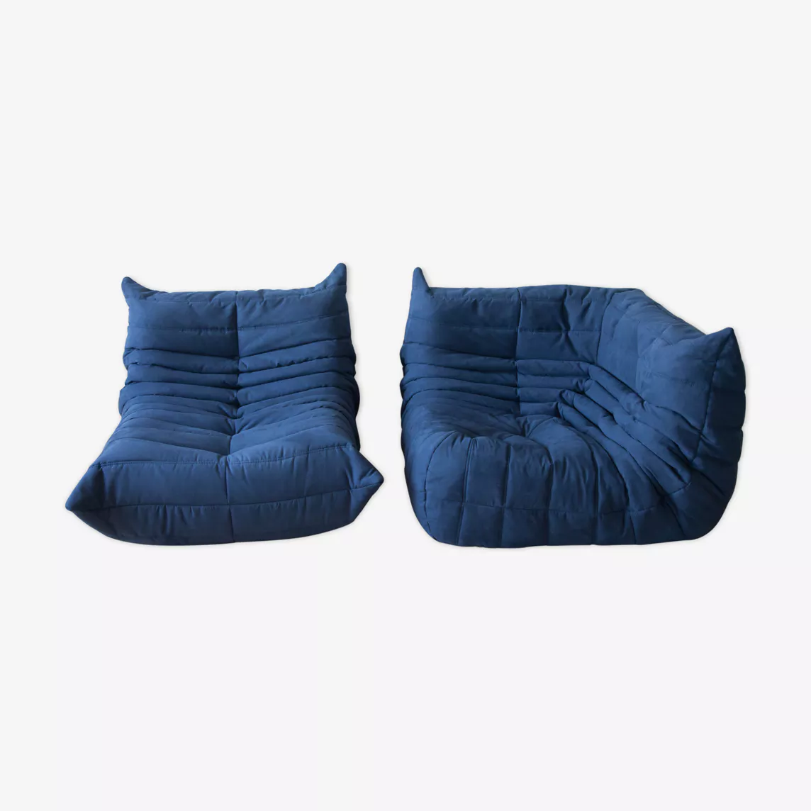 Togo Lounge Set 2-pc. Textile Navy Blue