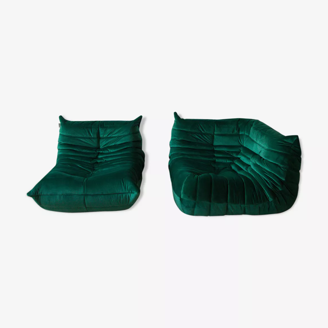 Togo Lounge Set 2-piece Velvet Emerald Green