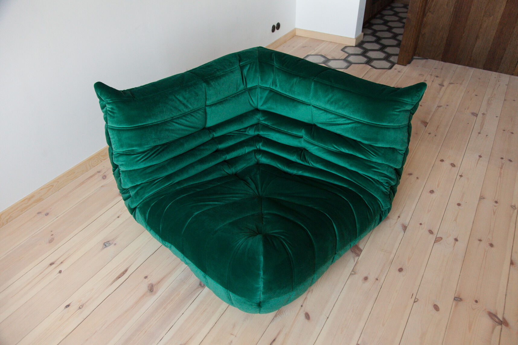 Togo Lounge Set 2-piece Velvet Emerald Green