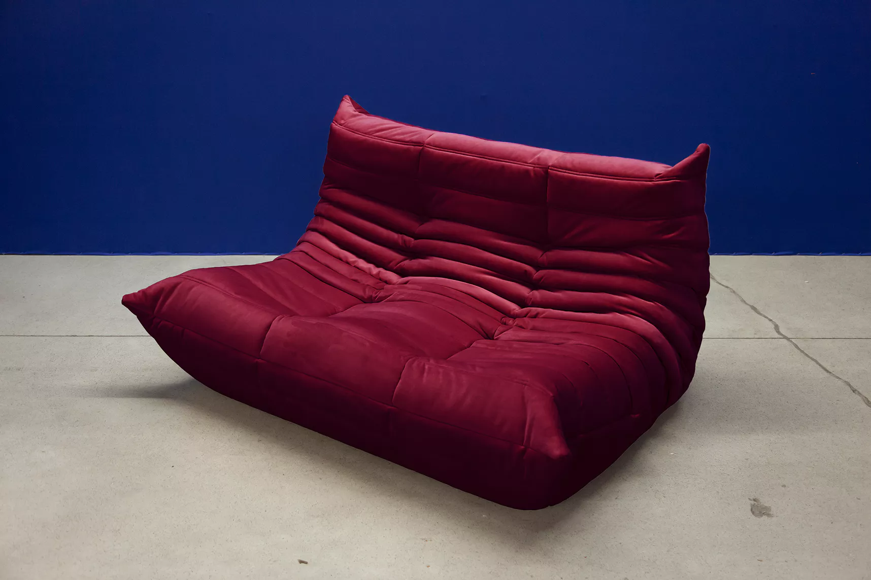 Togo Lounge Set 2-piece Velvet Burgundy