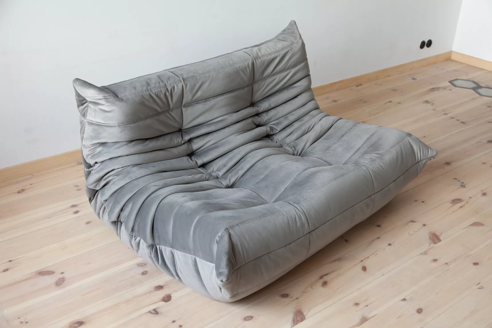 Togo Lounge Set 2-pc. Velvet Silver Grey