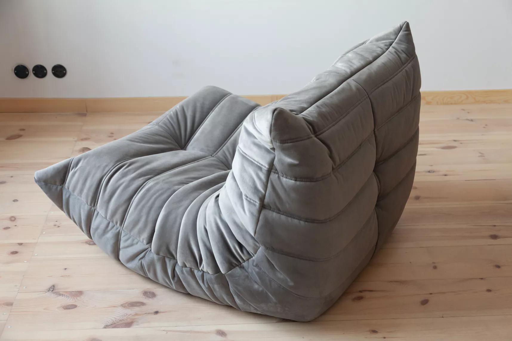 Togo Lounge Set 2-pc. Velvet Silver Grey