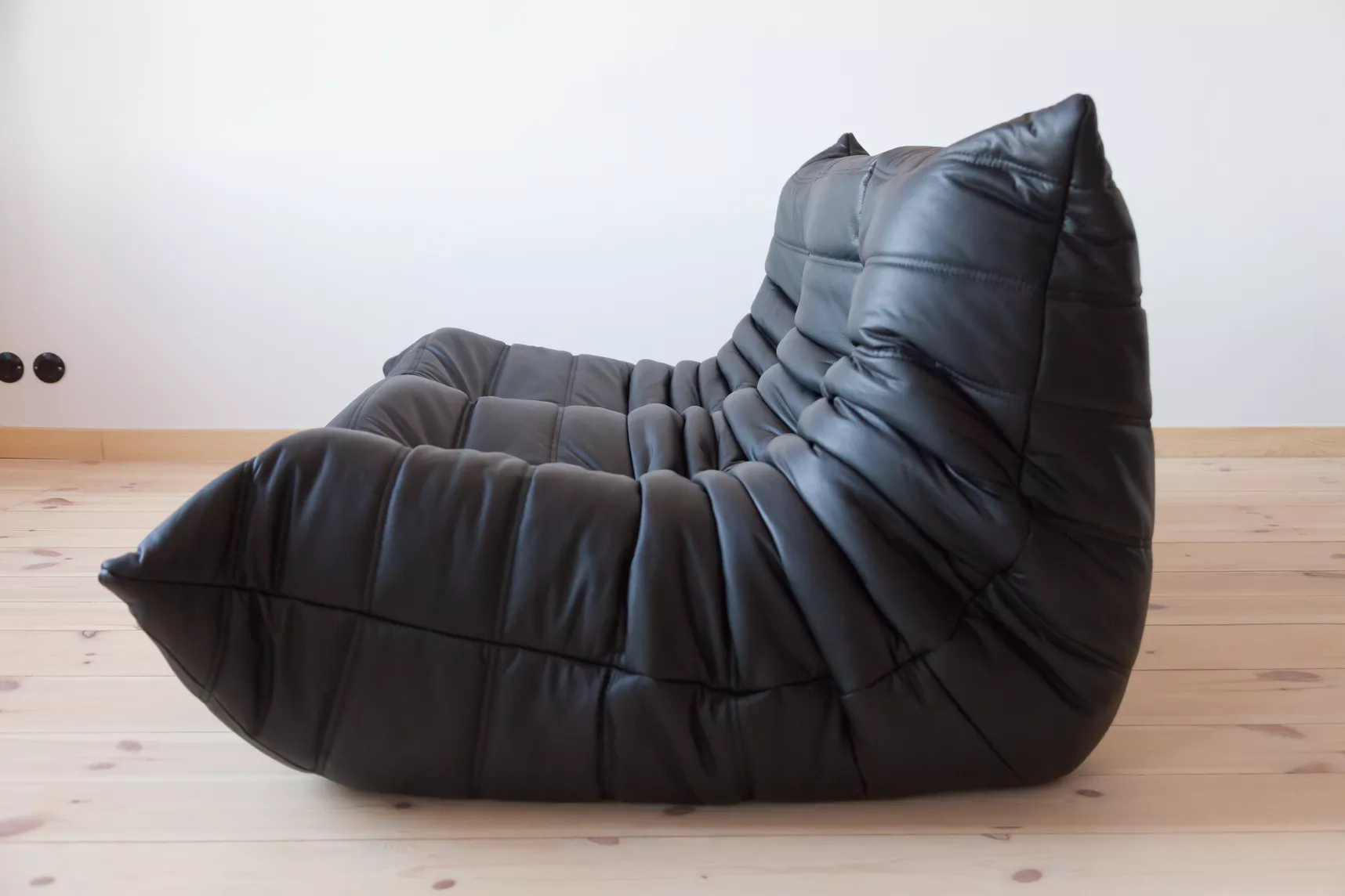 Togo Lounge Set 2-tlg. Leder Schwarz