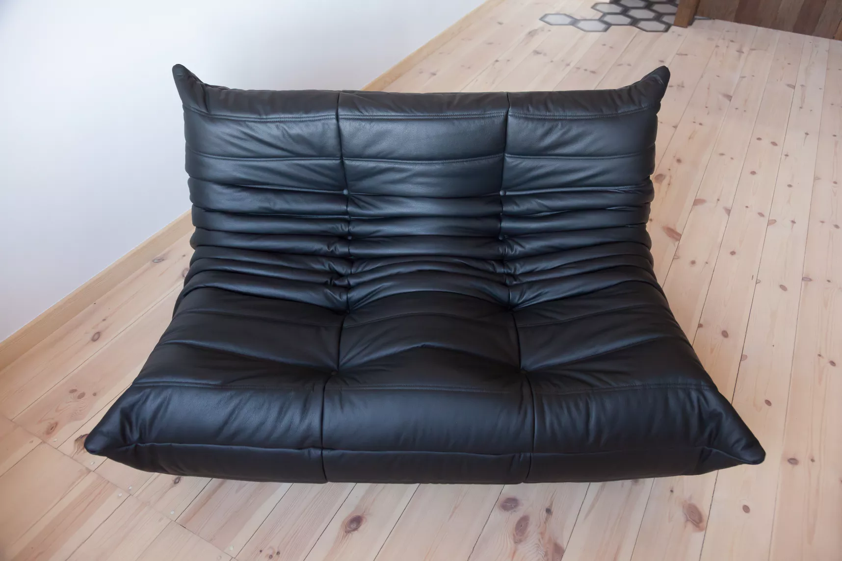 Togo Lounge Set 2-tlg. Leder Schwarz