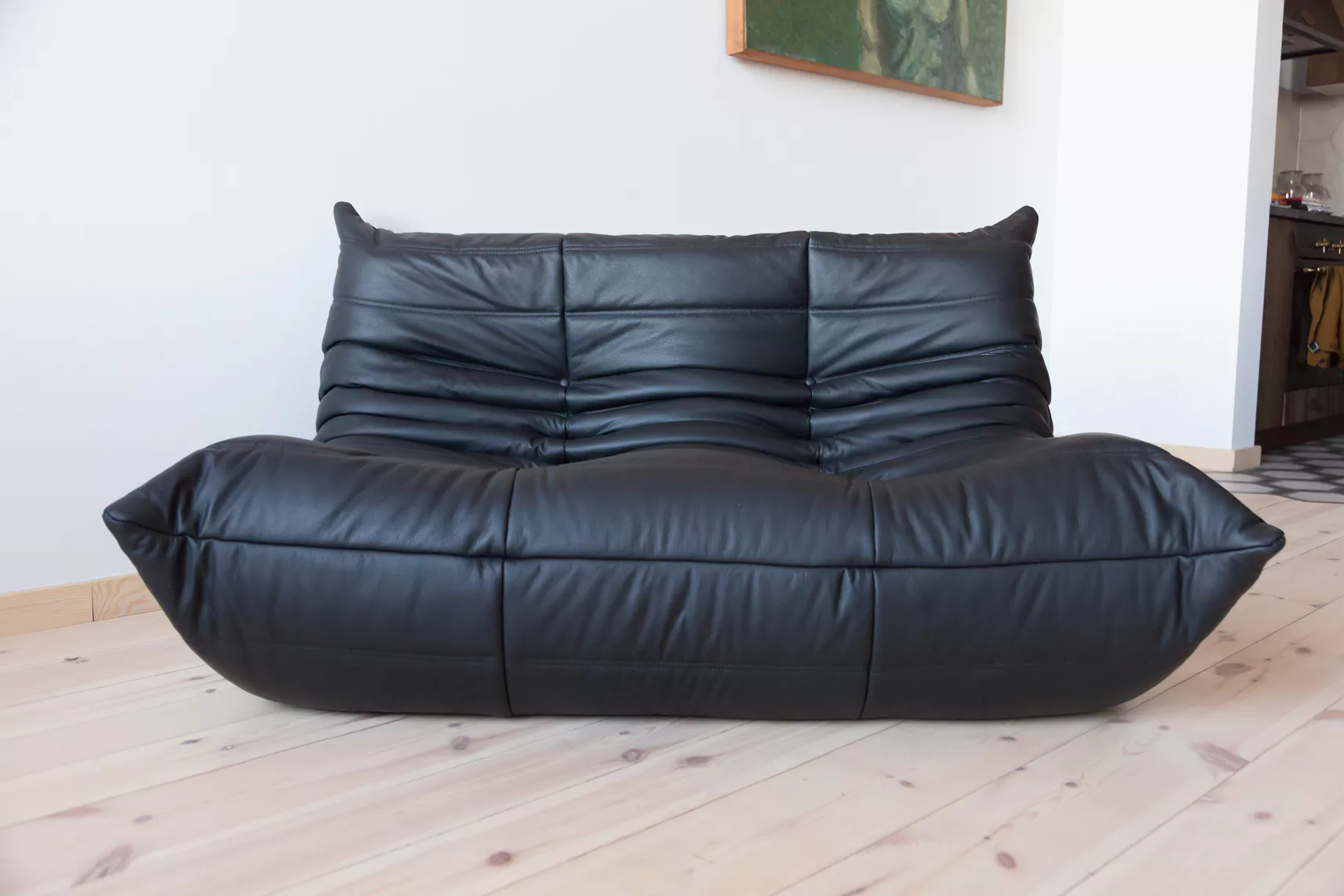 Togo Lounge Set 2-tlg. Leder Schwarz