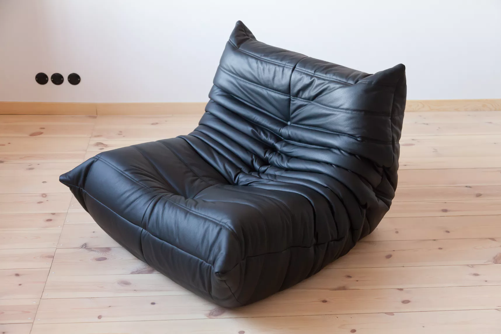 Togo Lounge Set 2-tlg. Leder Schwarz