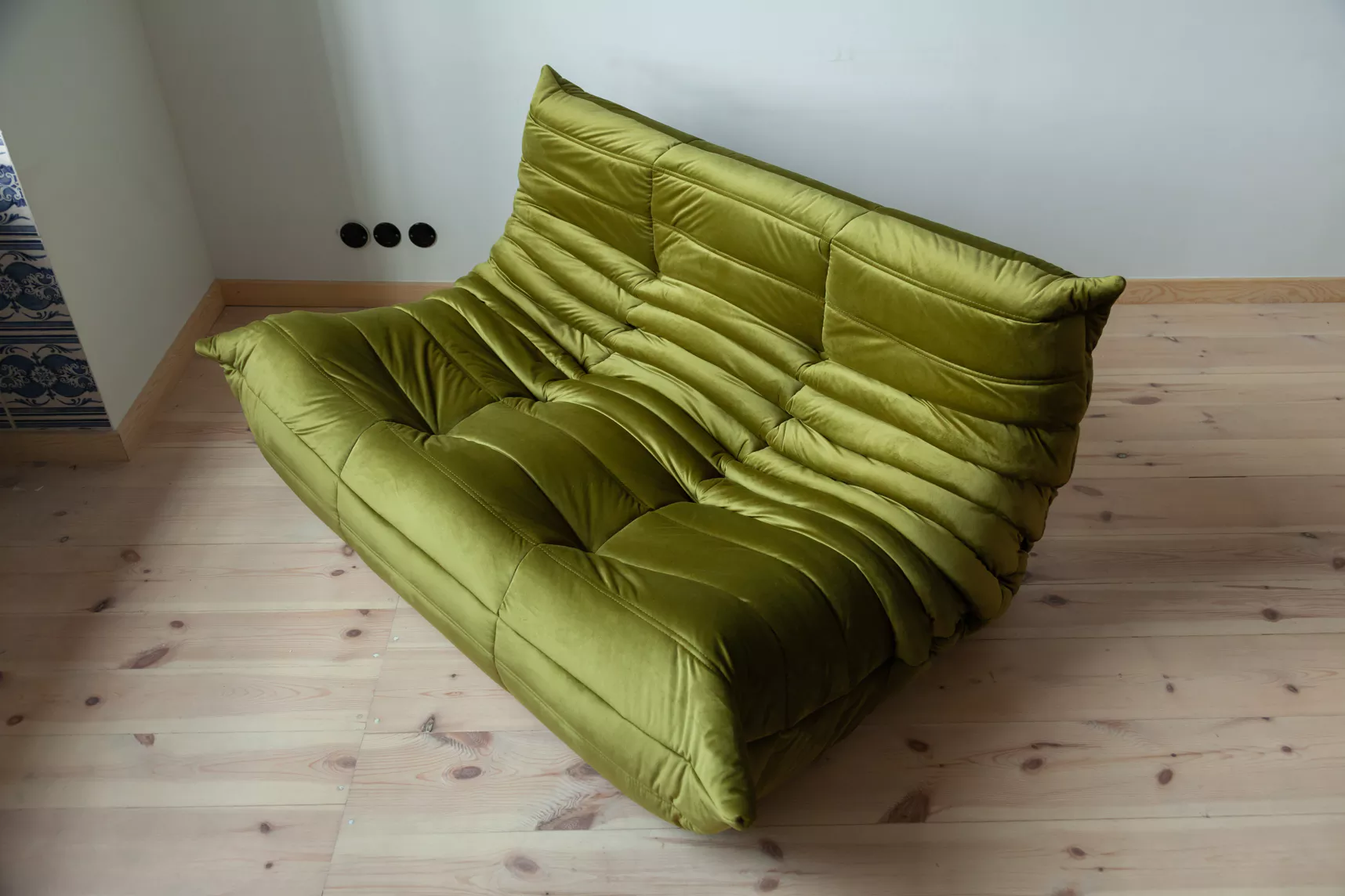 Togo Lounge Set 3-pc. Velvet Olive Green