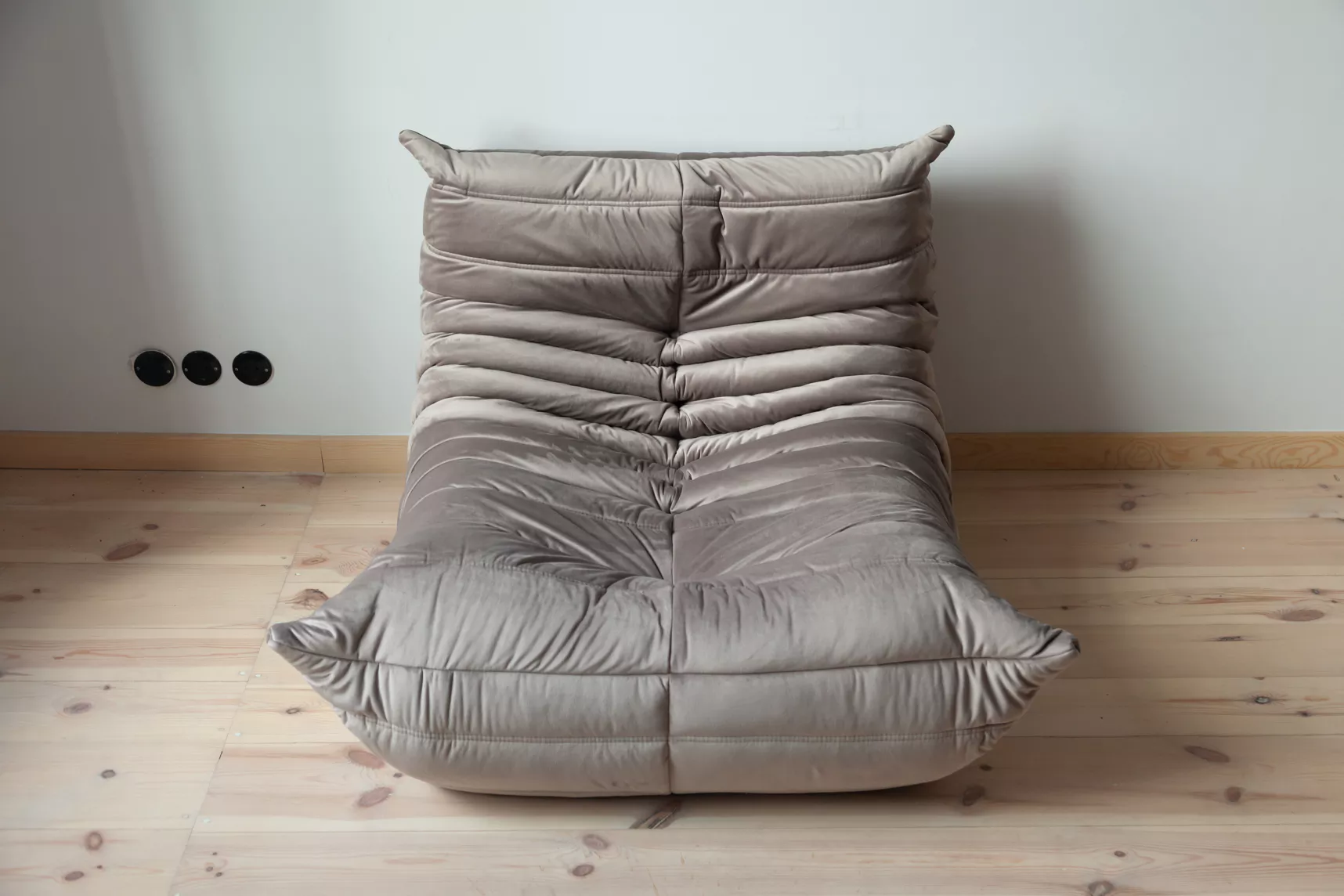 Togo Set Lounge 3 pezzi Velluto Grigio caldo