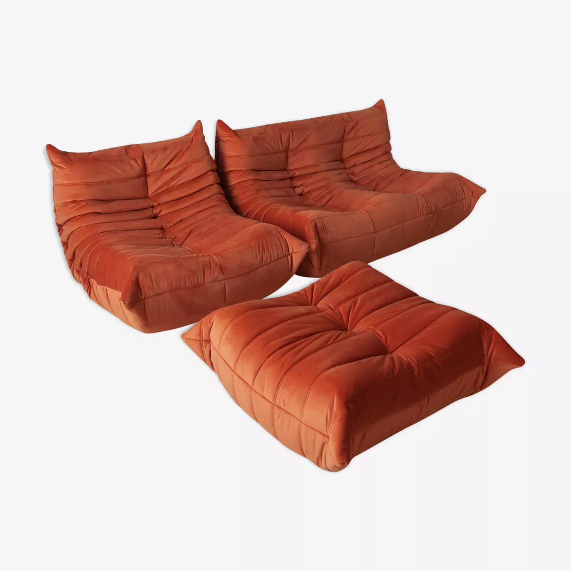 Togo Lounge Set 3-tlg. Samt Orange