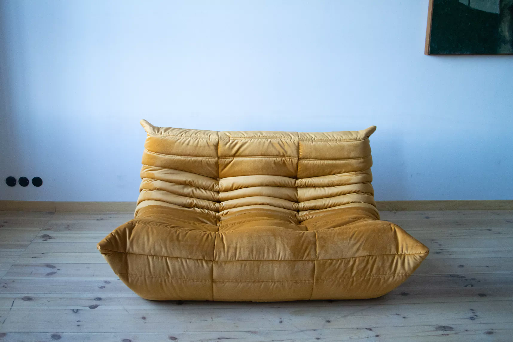 Togo Lounge Set 3-piece Velvet Gold Yellow