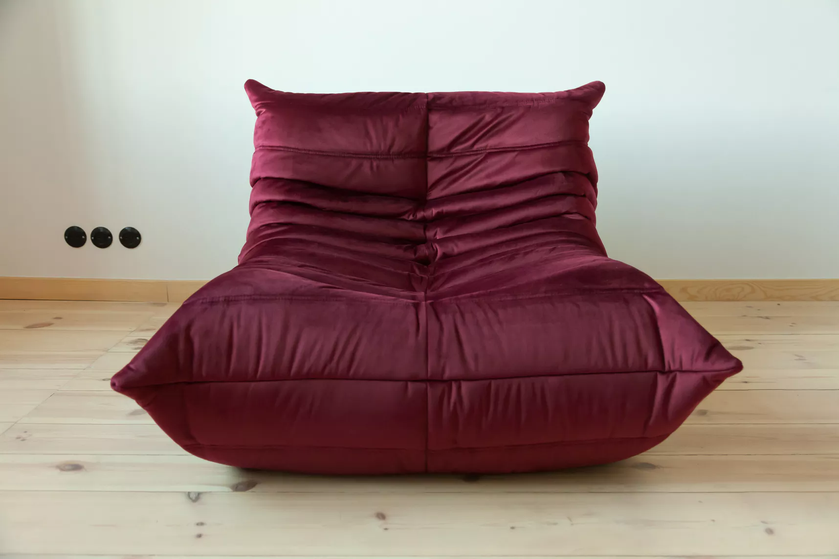 Togo Lounge Set 3-tlg. Samt Burgundrot